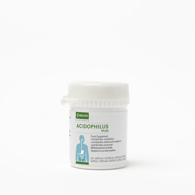 Acidophilus Plus, ravintolisä – tuotepakkaus
