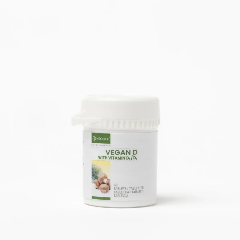 Vegan D, D-vitamiiniravintolisä – valmistajan tuotekuva