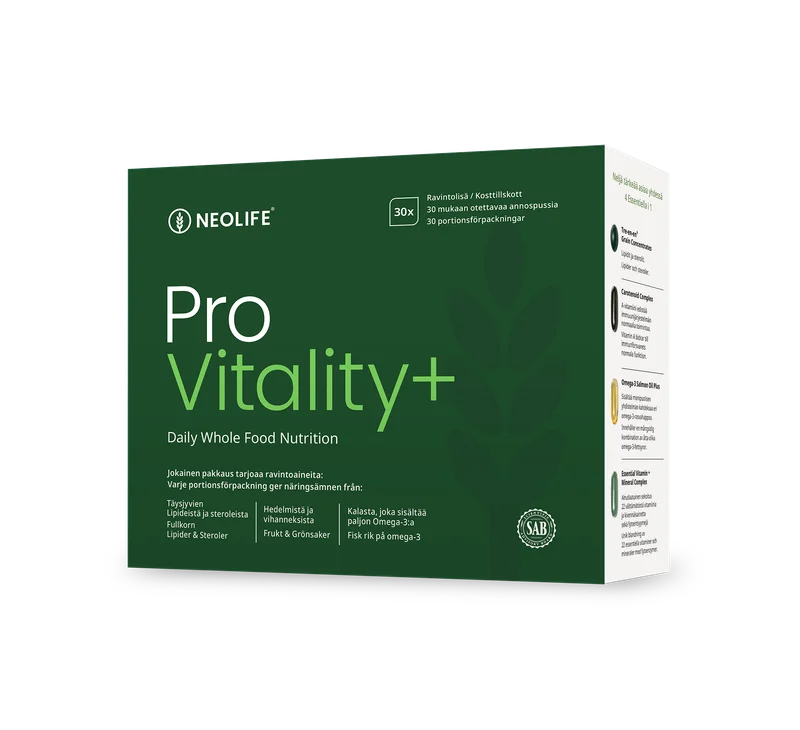 Pro Vitality+, ravintolisä – tuotepakkaus